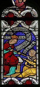 Window Depicting Psychomachia: Chastity and Luxury by French School